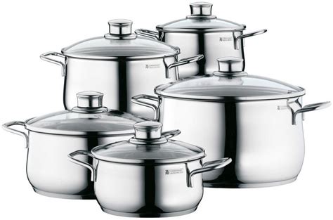 Fabricada integramente en acero inoxidable cromargan® 18/10, lo que la hace indestructible, fácil de limpiar y 100% higiénica. WMF Topf-Set »Diadem Plus«, Cromargan® Edelstahl Rostfrei ...