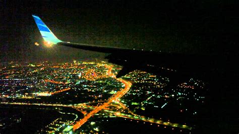 Garuda Indonesia Boeing 738ng Beautiful Night Landing At