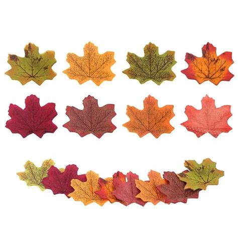 100 Pcs Artificial Maple Leaves Simulation Decorative Silk Maple Leaves