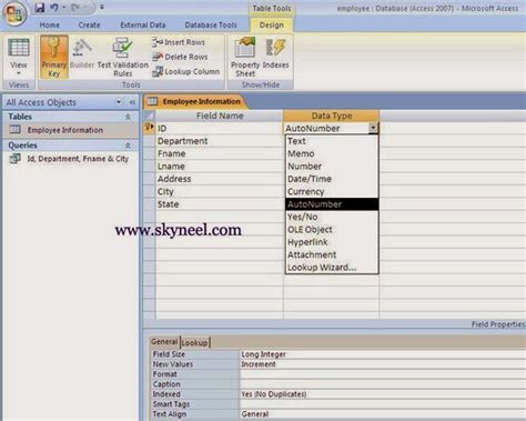 How To Create Table In Microsoft Access 2007