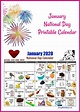 January National Day Calendar - Free Printable Calendars | National day ...