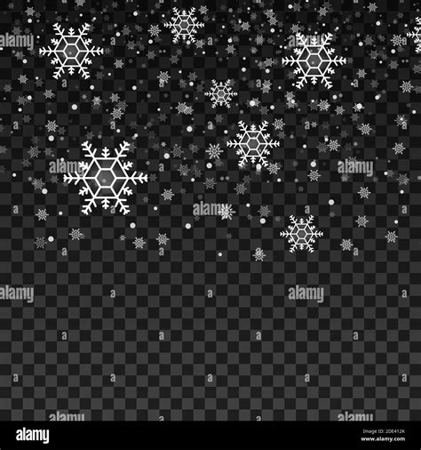 Many White Cold Flake Elements On Transparent Background Heavy