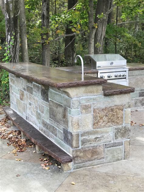 Outdoor Kitchen Bbq With Concrete Countertops Concrete Countertops