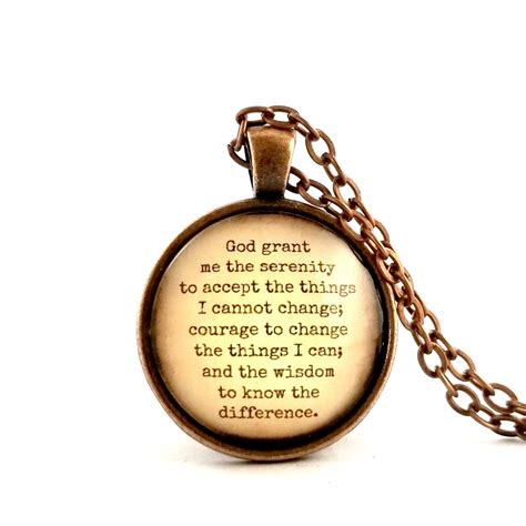 Amazon.com: AA Serenity Prayer Necklace God Grant Me the Serenity: Handmade