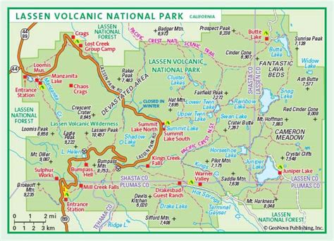 Lassen Volcanic National Park Wall Map By Geonova Mapsales