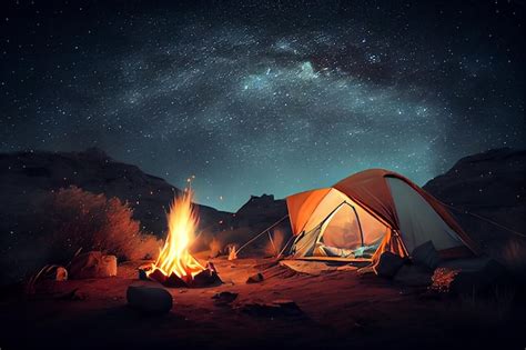 Premium Photo Camping Under The Stars Concept Of Night Skygenerative Ai