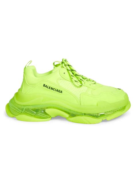 Balenciaga Men's Neon Triple S Clear Sole Sneakers - Great Gifts Club