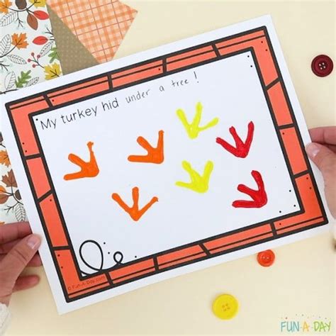 How to Easily Make Turkey Tracks Turkey Art with Kids - Fun-A-Day!