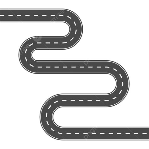 Black Road Information Map With Four Bends Road Folder Road Map Png