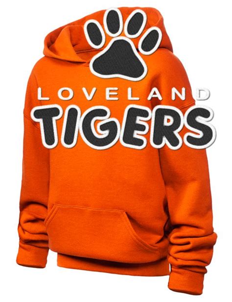 Loveland High School Tigers Jerzees Youth Hooded Sweatshirt With Tackle
