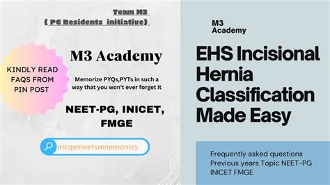 Ehs Incisional Hernia Classification Simplified Mnemonics Neet Pg Ini