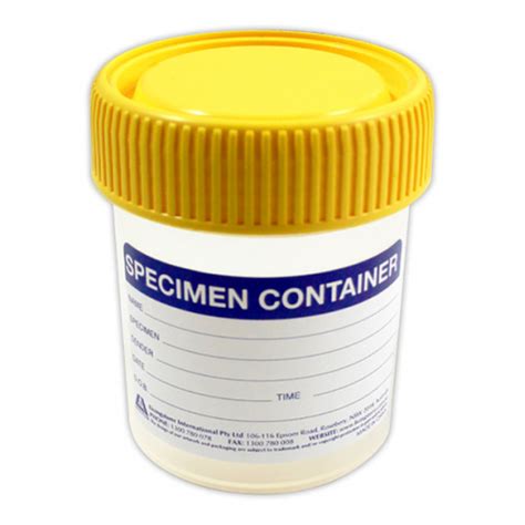 Specimen Sample Container Urine Jar 70ml Clean Flat Bottom With