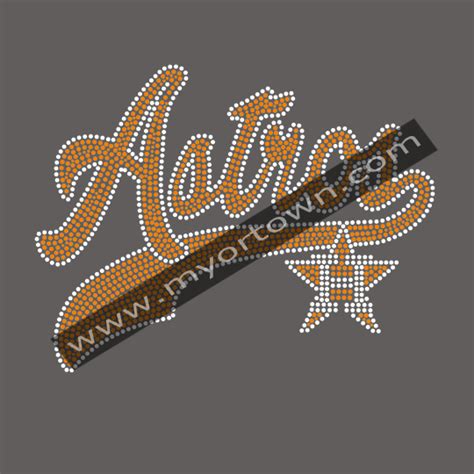 Bling Houston Astros Rhinestone Transfer