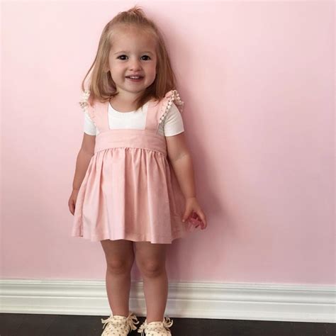 Kids Dress Pink Cute Braces Baby Girls Dress Princess