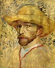 Self-Portrait with Straw Hat, 1887 - Vincent van Gogh - WikiArt.org