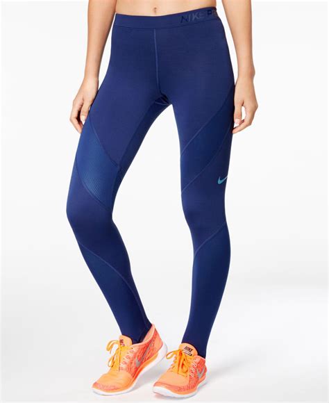 Nike Synthetic Pro Hyperwarm Leggings In Blue Lyst