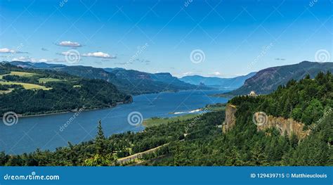 Scenic Overlooking View At The Columbia River Gorge Stock Image Image
