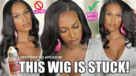 😅 wig won t stick wig install for sweaty hairlines it s stuck water test youtube