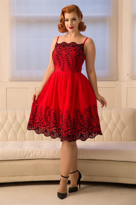 Voodoo Vixen Red Scarlett 50s Dress Free Uk Pandp Reviews Sizing