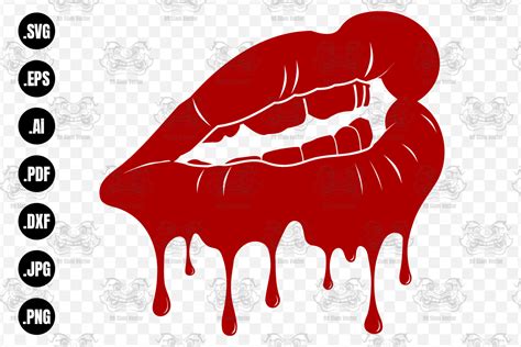 Dripping Lips Svg Lips Svg Cut File Graphic By 99siamvector