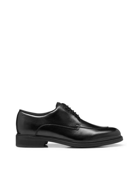 Boss By Hugo Boss Tanned Leather Derby Shoes With Cosy Lining In Black For Men Lyst