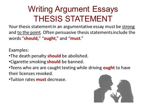 Points forward to the conclusion. Argumentative Essay Thesis Statement Examples | Examples ...