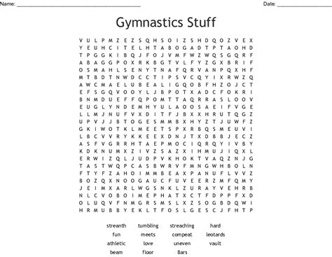 Gymnastics Word Search Printable Word Search Printable
