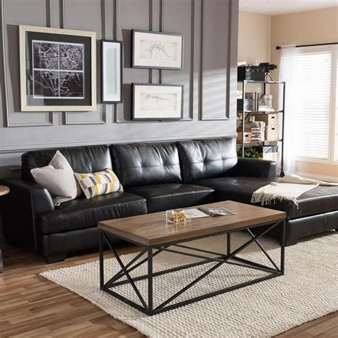 enhance  living room decor  outstanding black leather sofas