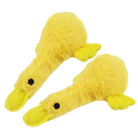 Ishowtienda 2pcs Large Yellow Duck Dog Toy Dog Squeaky Toy Plush Dog