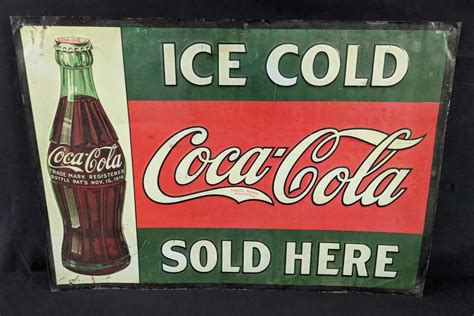 Lot Ice Cold Coca Cola Sold Here Soda Pop Sign