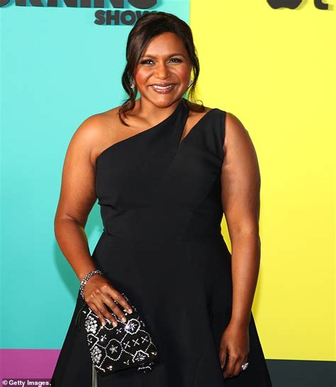 mindy kaling dazzles in black one shoulder dress at ny premiere for apple s the morning show