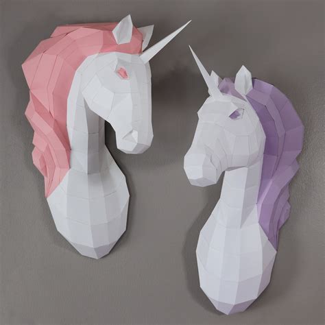 Papercraft Origami Paper Party And Kids Unicorn Papercraft Kit