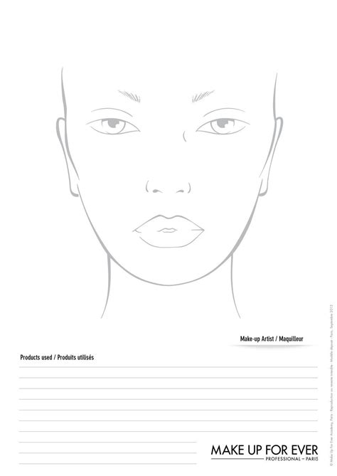 Printable Face Charts For Makeup