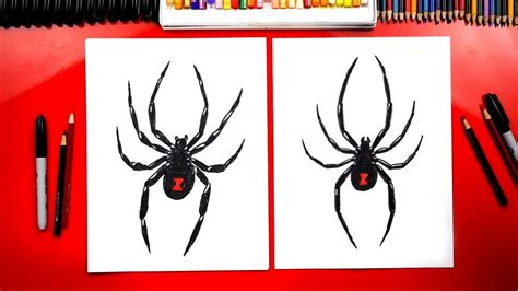How To Draw A Black Widow Spider Art For Kids Hub Spider Drawing