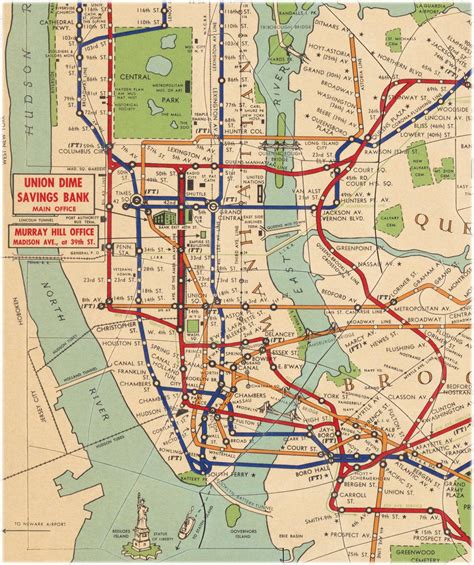 Vintage New York City Subway Map United States Map