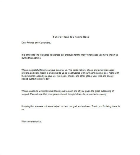 Funeral Thank You Note 8 Free Word Excel Pdf Format Download