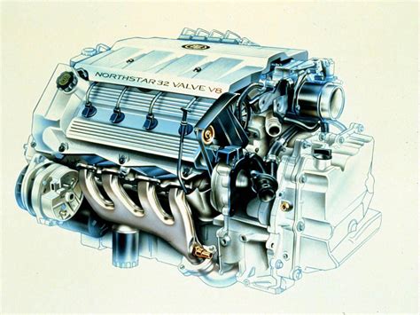 Cadillac Northstar 32 V8 Engine Cutaway Drawing In High Quality