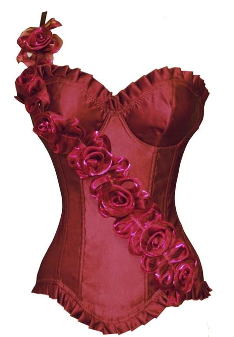 Red Corset With Roses Bustier Red Corset Corsets And Bustiers