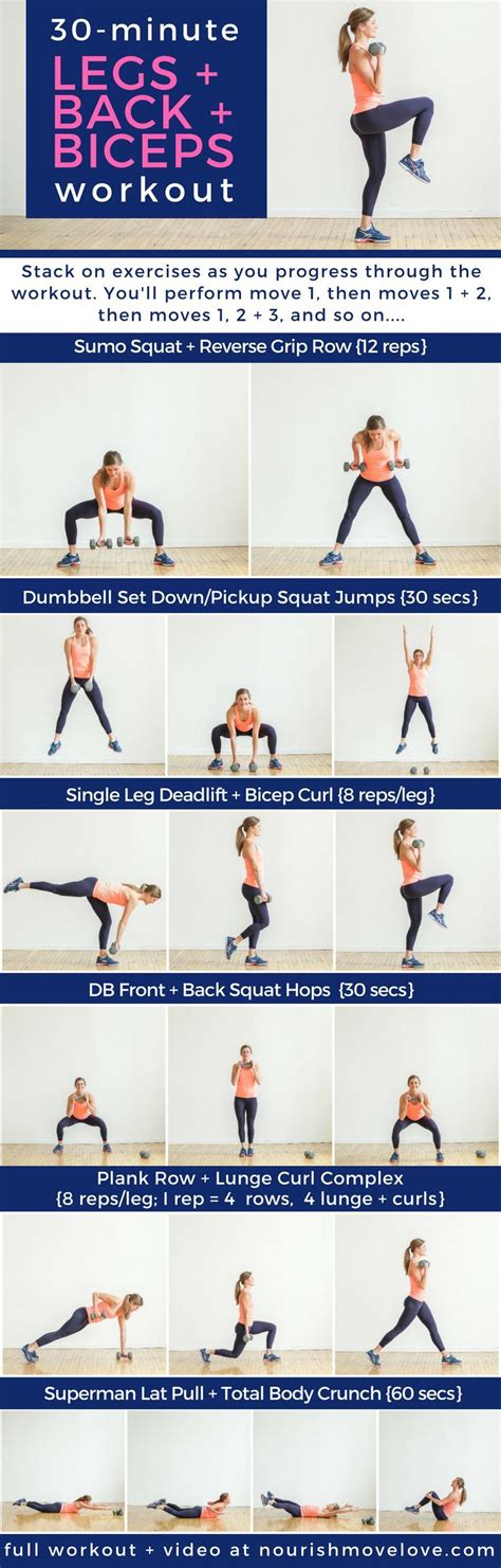 30 Minute Legs Back And Biceps Workout At Home Nourish Move Love