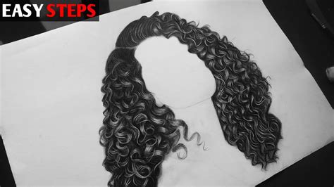 Easy Way To Draw Realistic Curly Hair Step By Step Tutorial Youtube