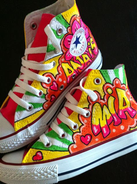 Girly Custom Painted Graffiti Name Converse From £50 X Painted Shoes