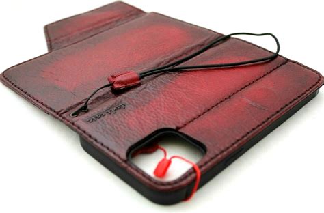 Genuine Leather Wallet Case For Apple Iphone 13 Pro Max Book Credit Ca