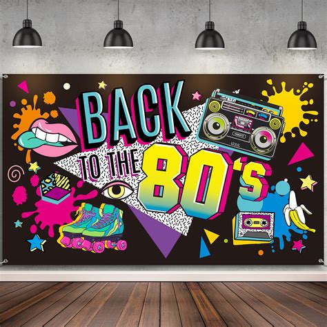Buy 80s Party Decorations Back To The 80s Banner 80s Backdrop