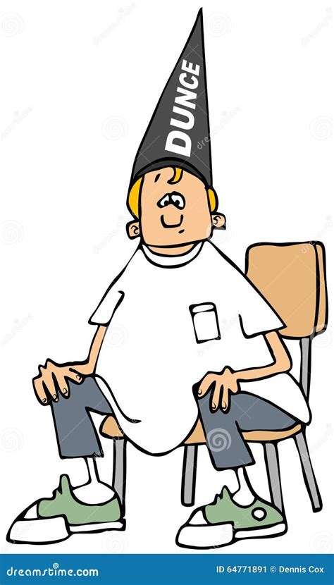 Boy Wearing A Dunce Hat Stock Illustration Illustration Of Dunce