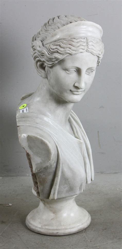 Lot Detail Carved Italian Marble Bust Of Diana