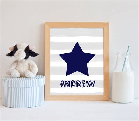 Personalised Baby Name Wall Art For A Star Customized Baby Etsy