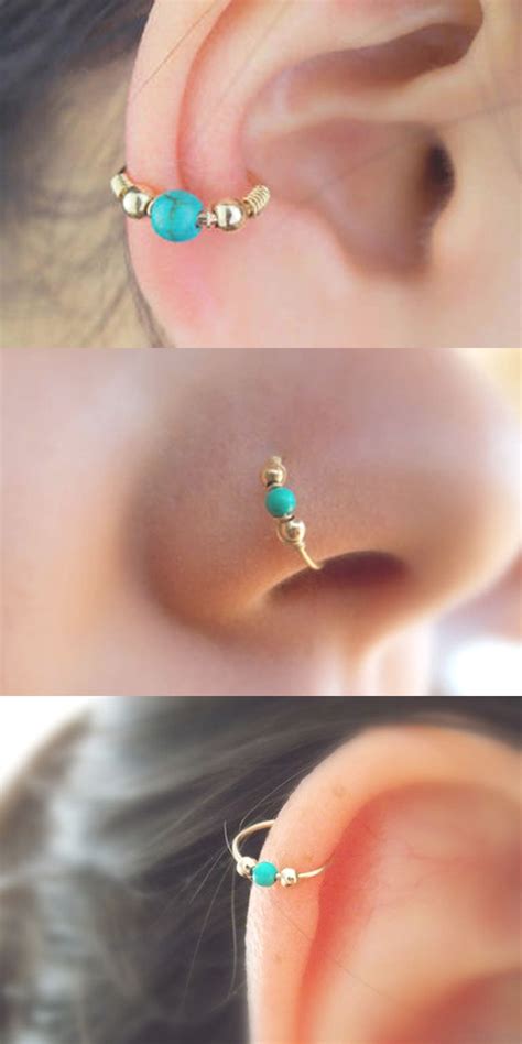 Cartilage piercings aren't supposed to bleed that much, but i hit a vein. ear piercing ideas helix | Nose jewelry, Cartilage earrings, Nose piercing jewelry