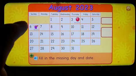 Starfall The August 6 2023 Calender Youtube