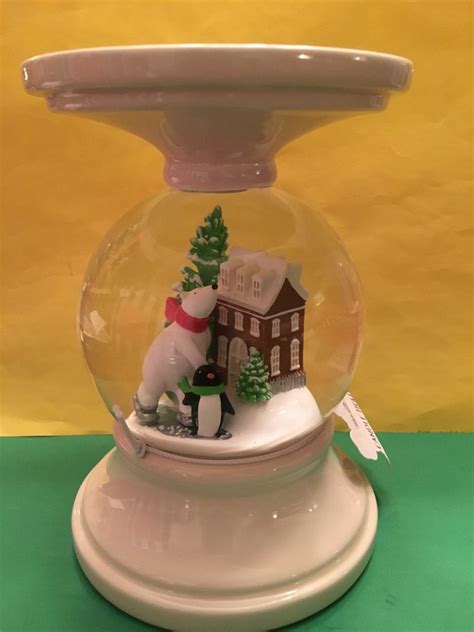 About accessories from bath & body works. Bath and Body Works Snowglobe Pedestal Candle Holder