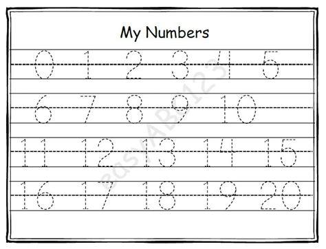 Printable 0 20 My Numbers Tracing Page Includes Bonus Practice Page